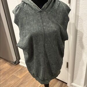 Project Social T Sleeveless Hoodie in Charcoal